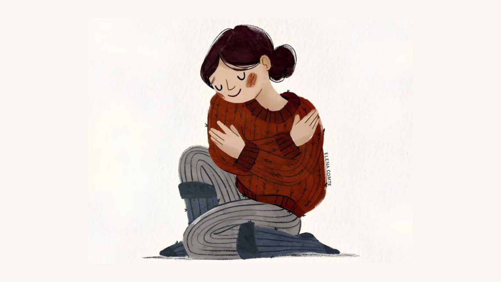 A girl hugging