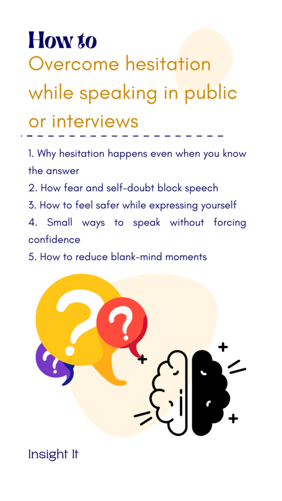 Insight It - One Insight at a Time How to Overcome Hesitation While Speaking in Public or Interviews